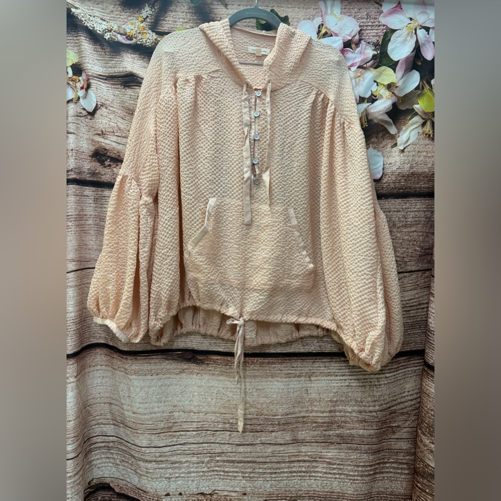 Silence + Noise Pink Textured Blouse